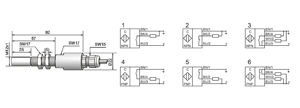瑞奇能 KAS-80-14-S-M12-PTFE 产品编码：KA0811 电容式接近开关-尺寸图