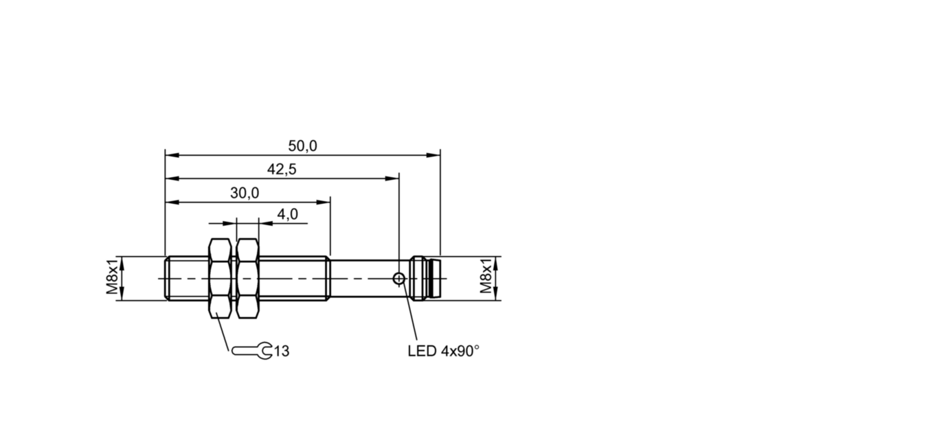 耐高压接近开关 BES M08EE1-PSC20B-S49G-S01 订货号：BES054M-尺寸图