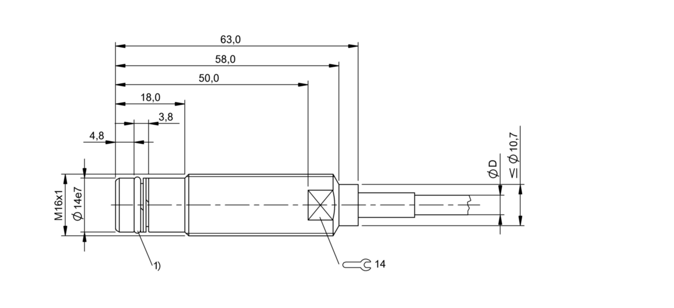 耐高压接近开关 BES 516-300-S149-D-PU-05 订货号：BHS001P-尺寸图