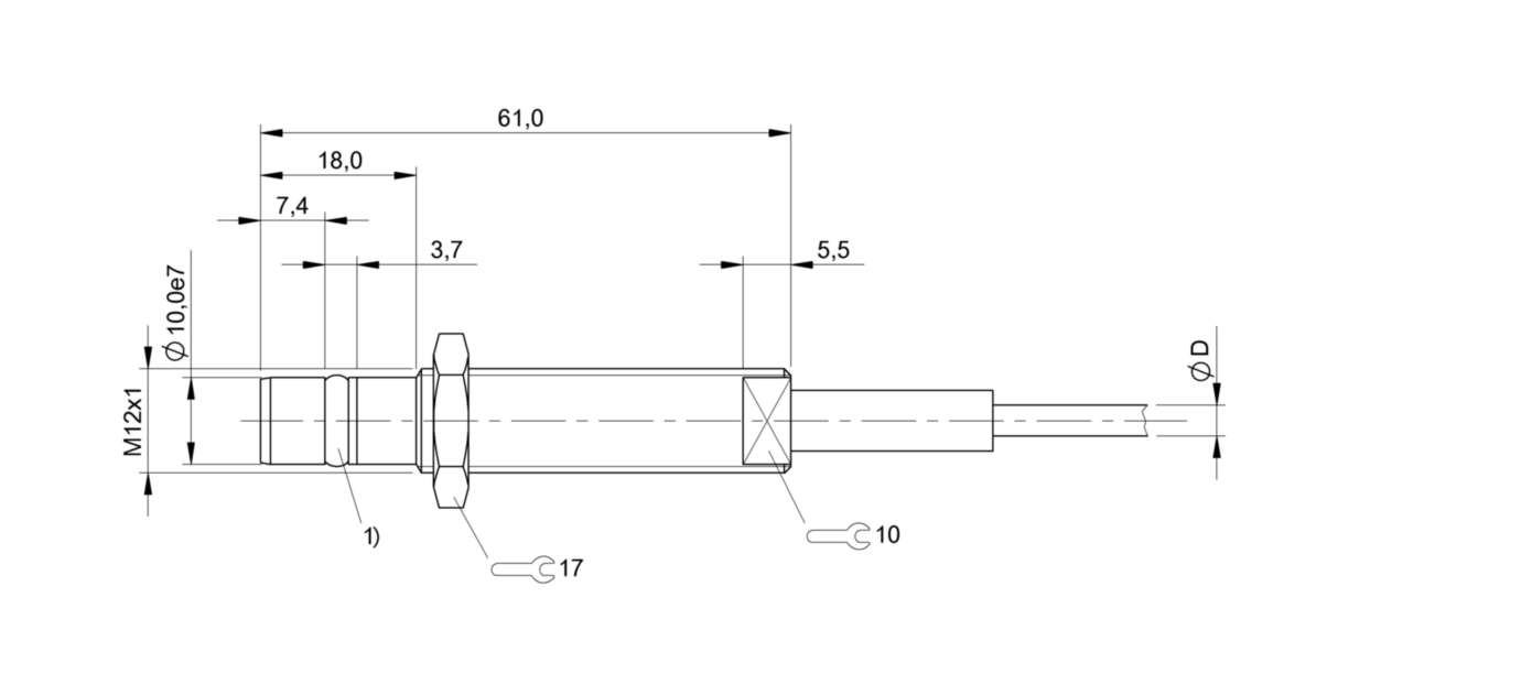 耐高压接近开关 BES 516-300-S178-D-PU-05 订货号：BHS0024-尺寸图