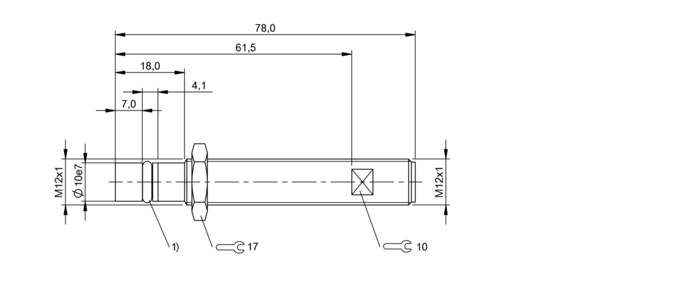 耐高压接近开关 BHS B135V-PSD15-NEX-S04 订货号：BHS005P-尺寸图