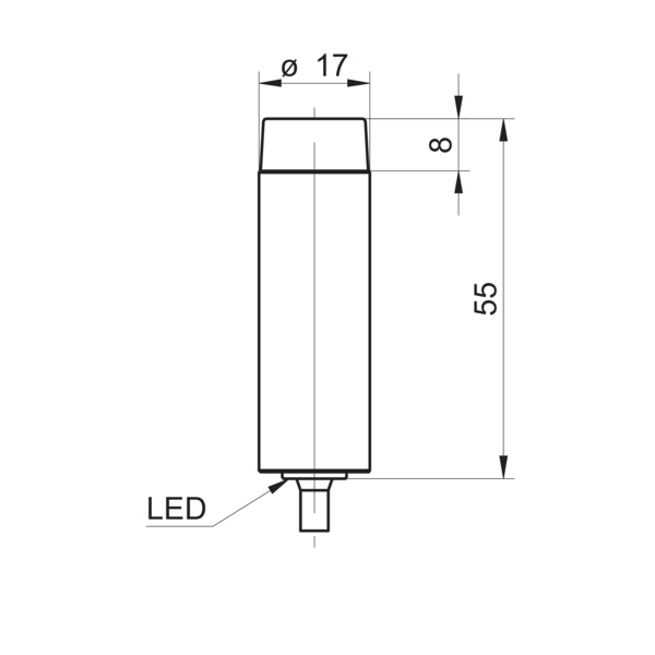Baumer堡盟 IFBR 17P13T1/L-9 订购代码：11014620 电感式接近开关-尺寸图