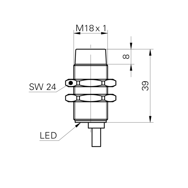 Baumer堡盟 IFRM 18P1301/L 订购代码：10129249 电感式接近开关-尺寸图