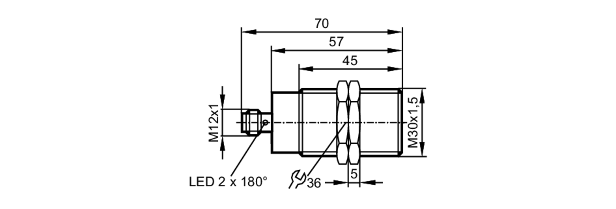 易福门电感式安全接近开关 GI712S 订货号：GIIA4010-2PS/SIL2/US-尺寸图