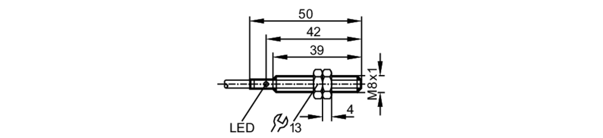 易福门电感式接近开关 IE5229 订货号：IEA2001-FRKG/6M/PH-尺寸图
