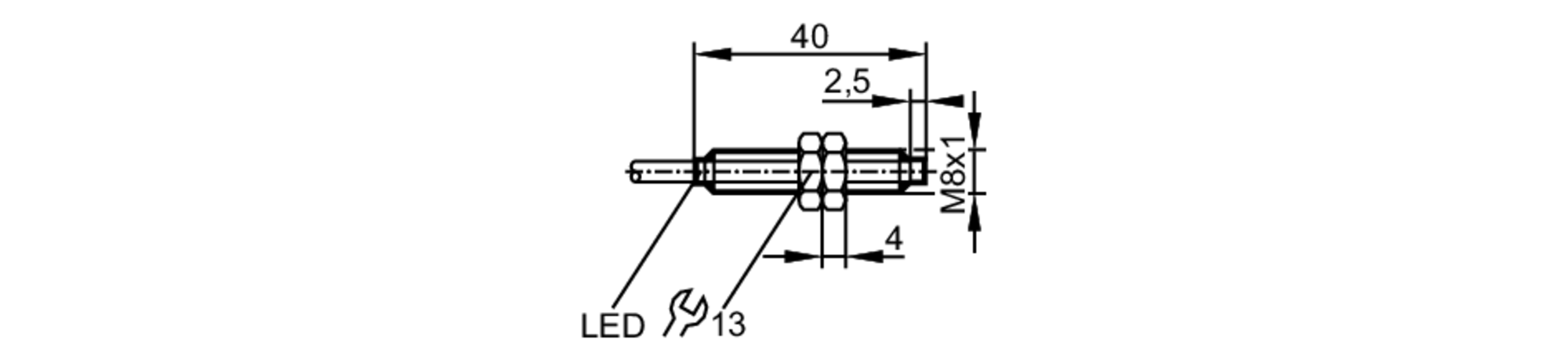 易福门电感式接近开关 IE5302 订货号：IEB3002-BPKG/V4A/6M-尺寸图