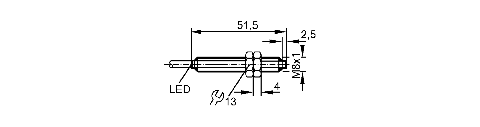 易福门电感式接近开关 IE5317 订货号：IEA3004-BPKG/4M/PH          RT-尺寸图