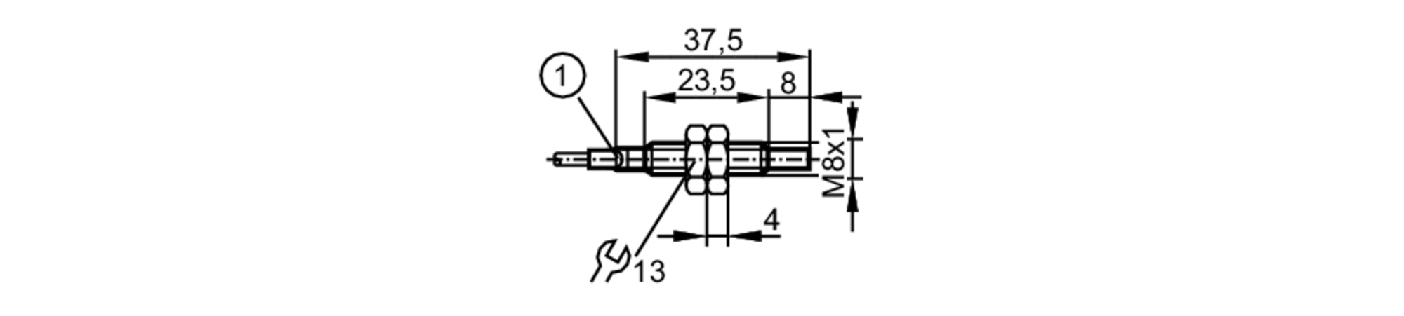 易福门电感式接近开关 IES228 订货号：IEB3006-APKG/V4A/K1/10M/PUR-尺寸图