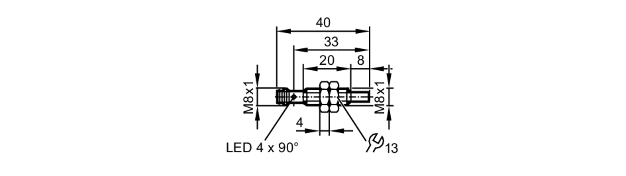 易福门电感式接近开关 IEW201 订货号：IEB3006-BPKG/V4A/SC/K1/AS-尺寸图