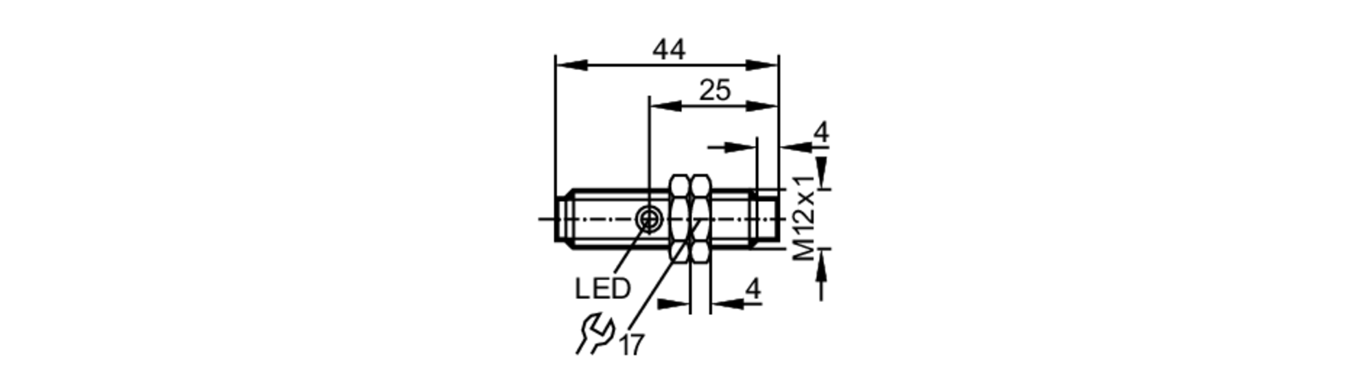 易福门电感式接近开关 IF5796 订货号：IFB3004-BPKG/V4A/US-100-DPS-尺寸图
