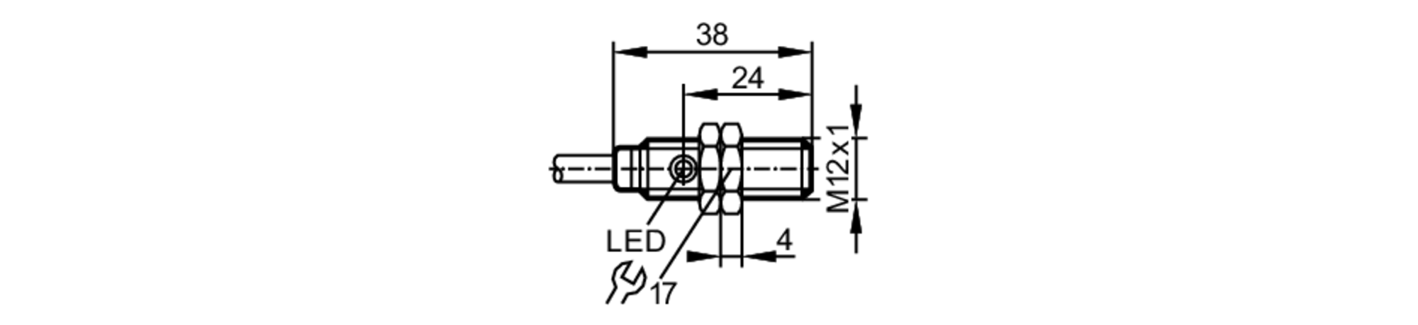 易福门电感式接近开关 IF6046 订货号：IFB3002-BPKG/0,8M/ZH-尺寸图