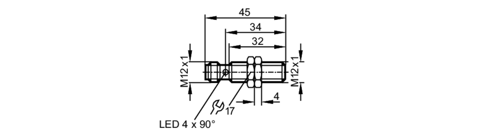 易福门电感式接近开关 IFS200 订货号：IFB2004BARKG/M/US-104-DRS-尺寸图