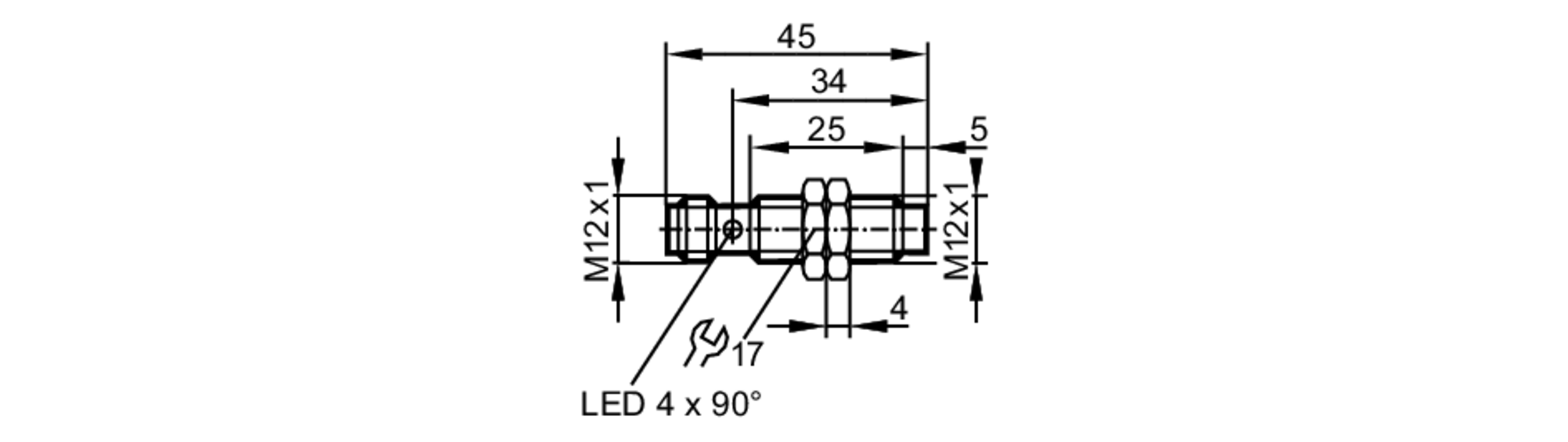 易福门电感式接近开关 IFS247 订货号：IFB3007-ANKG/US-104-尺寸图