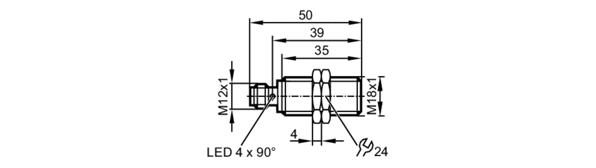 易福门电感式接近开关 IG5795 订货号：IGB3005-ANKG/US-104-尺寸图