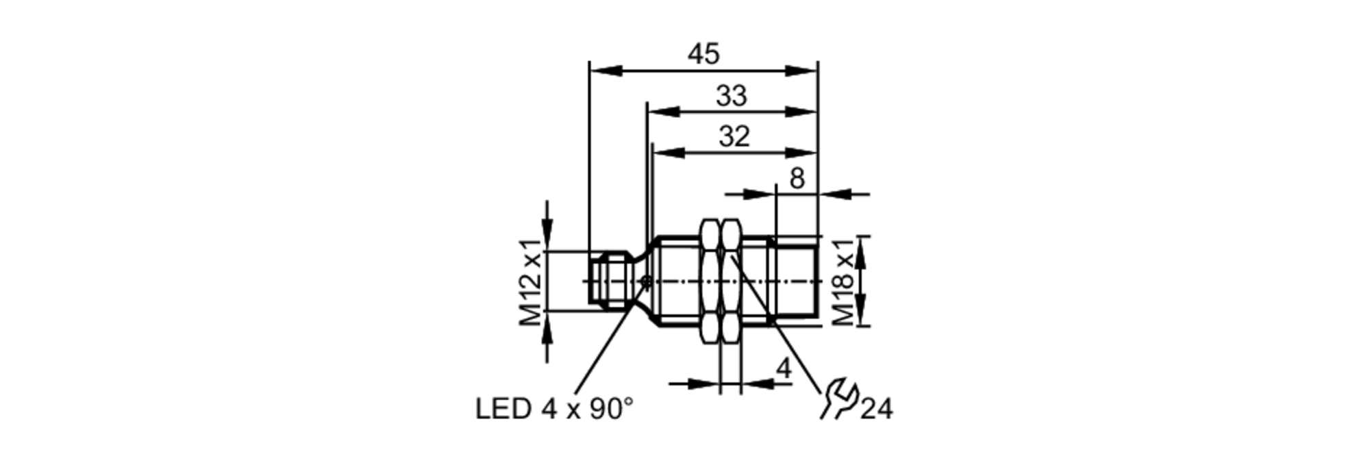 易福门电感式接近开关 IG5846 订货号：IGB4010-CPKG/V4A/US-104-DPA-尺寸图