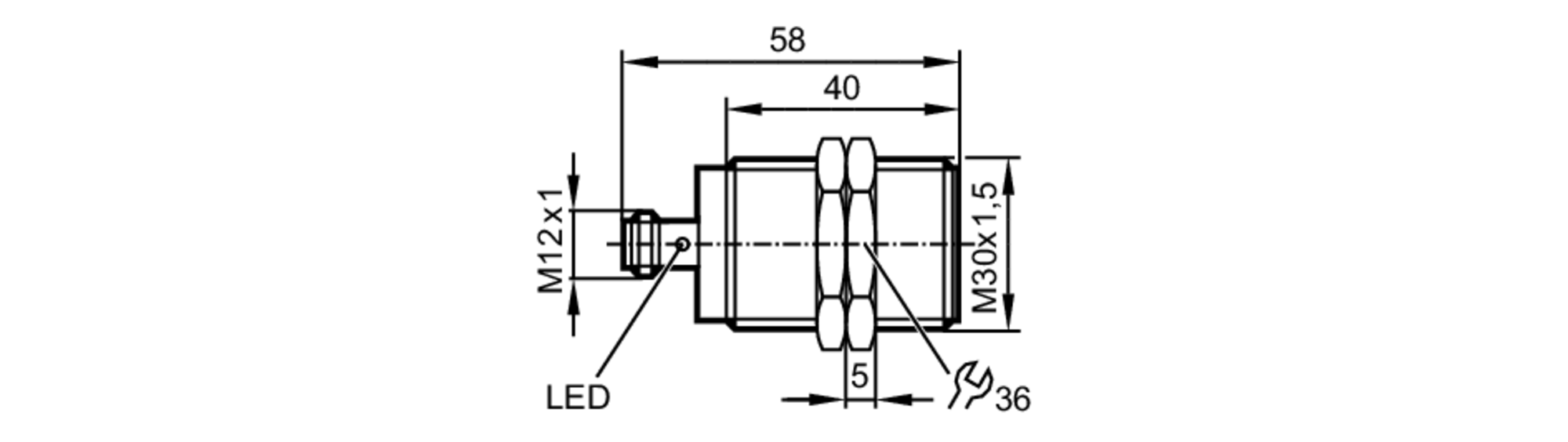 易福门电感式接近开关 II0366 订货号：IIB2015BARKA/BS-400B-尺寸图