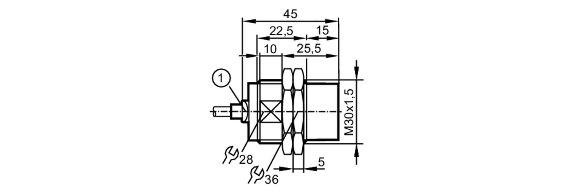 易福门电感式接近开关 IIS709 订货号：IIB2022-ARKG/2M/PUR-尺寸图