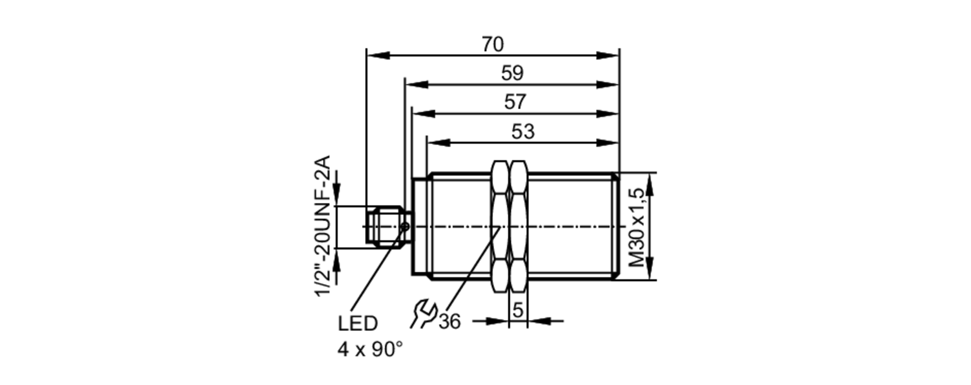 易福门电感式接近开关 IIT001 订货号：IIK2014BARKA/M/V4A/LS-104-AK-尺寸图