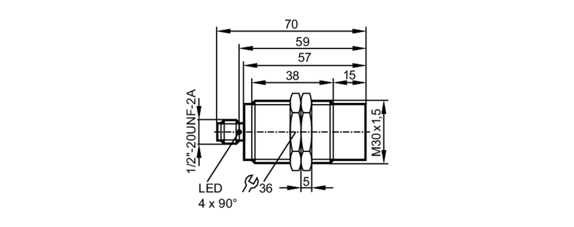 易福门电感式接近开关 IIT002 订货号：IIK2022-ARKA/M/V4A/LS-104-AK-尺寸图
