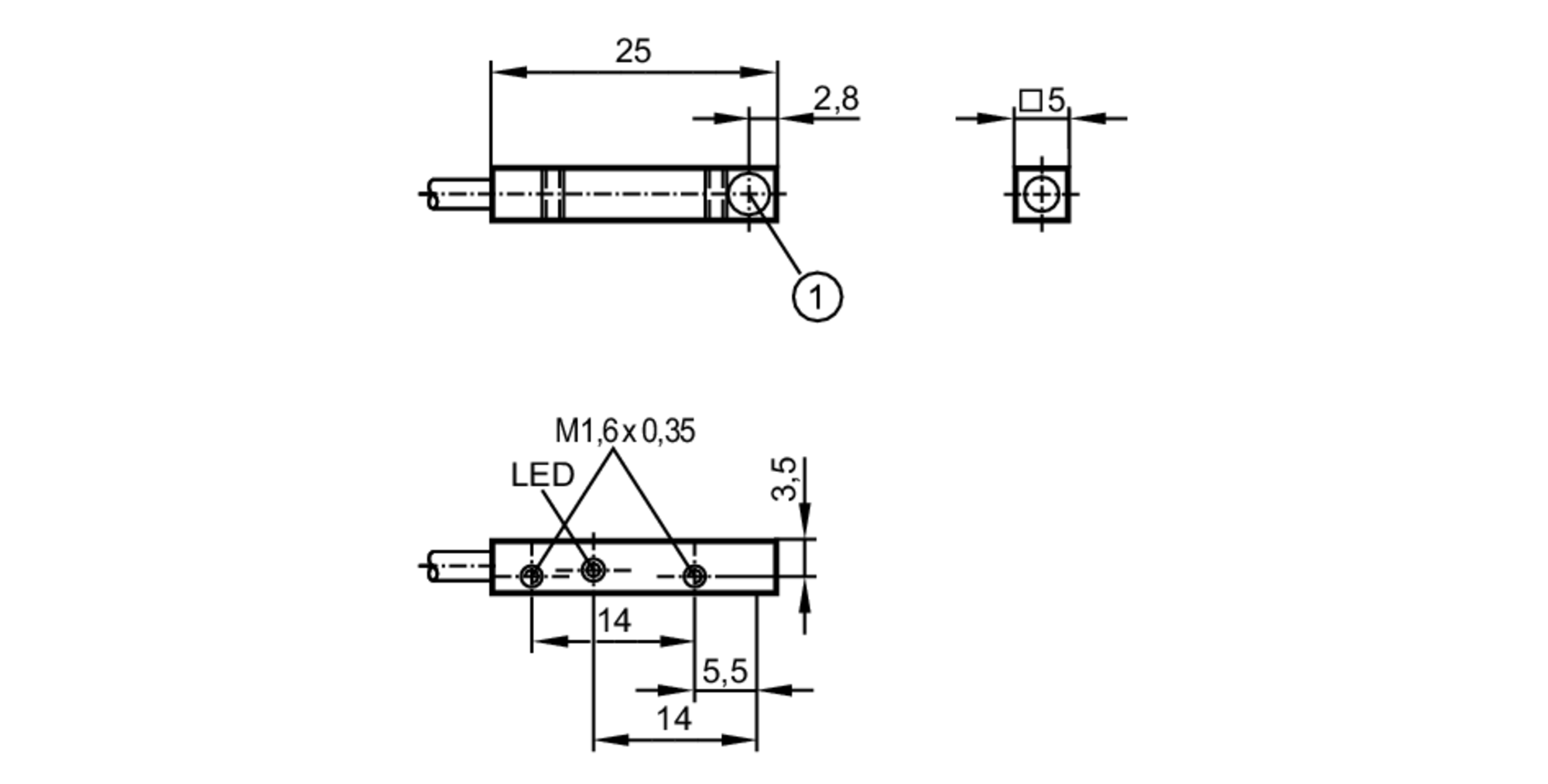 易福门电感式接近开关 IL5022 订货号：ILB30,8-BPKG/2M PVC-尺寸图
