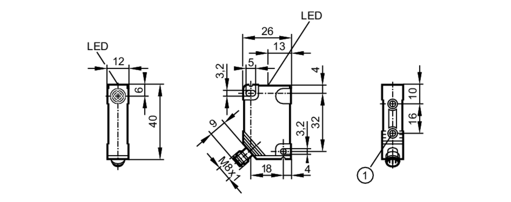 易福门电感式接近开关 IN5230 订货号：IN-3002-BPKG/AS-610-T-尺寸图