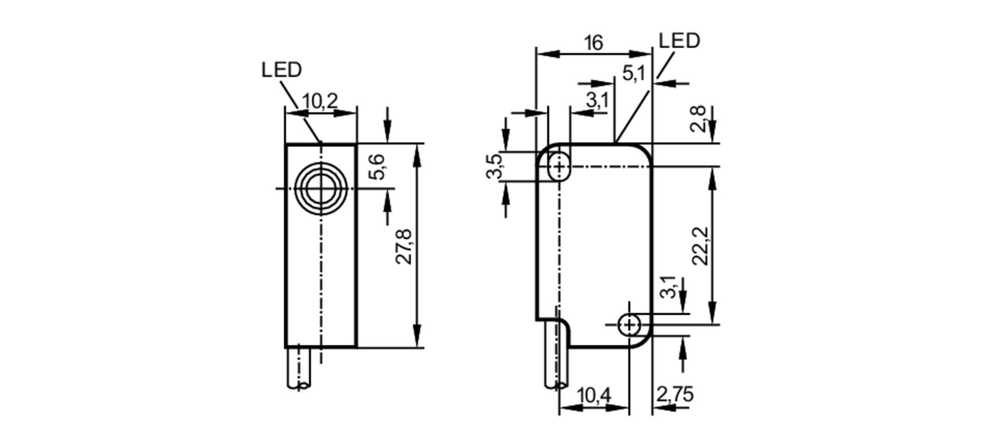 易福门电感式接近开关 IS5045 订货号：IS-3002-BPKG/6M/PH         V01-尺寸图