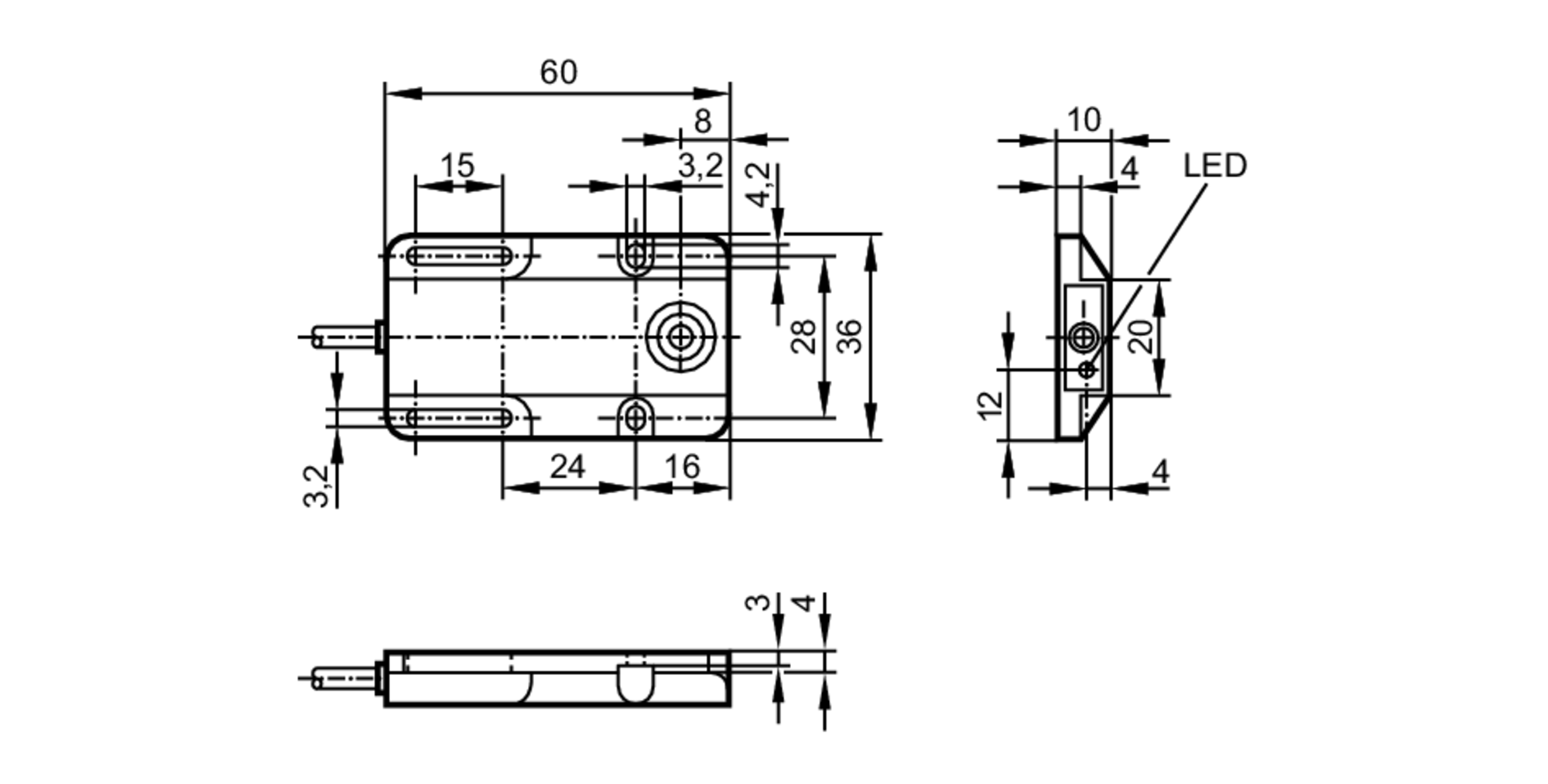 易福门电感式接近开关 IW5054 订货号：IW-3008-APKG/6M-尺寸图