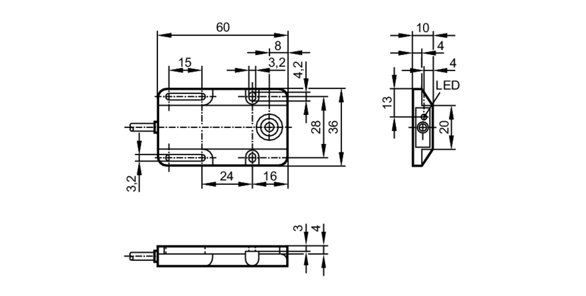 易福门电感式接近开关 IW5060 订货号：IW-3008-BPKG/6M-尺寸图