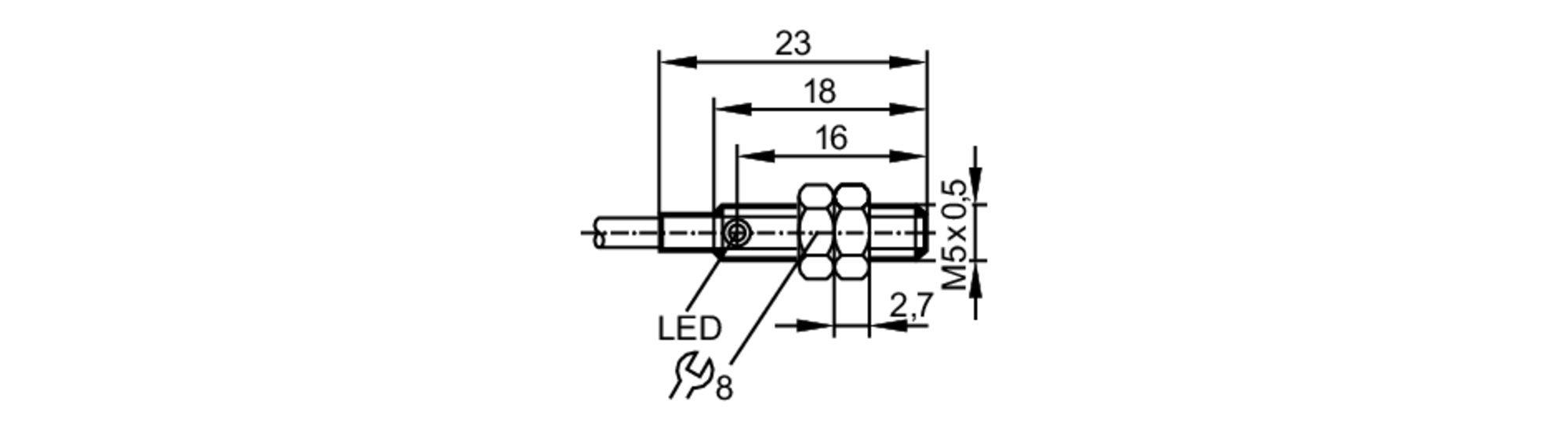 易福门电感式接近开关 IY5052 订货号：IYB31,2-BPKG/V2A-尺寸图