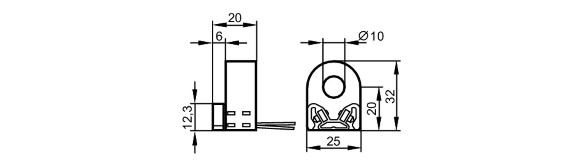 易福门环形接近开关 N7R28A 订货号：I7R2010-N/2M/1G/1D-尺寸图