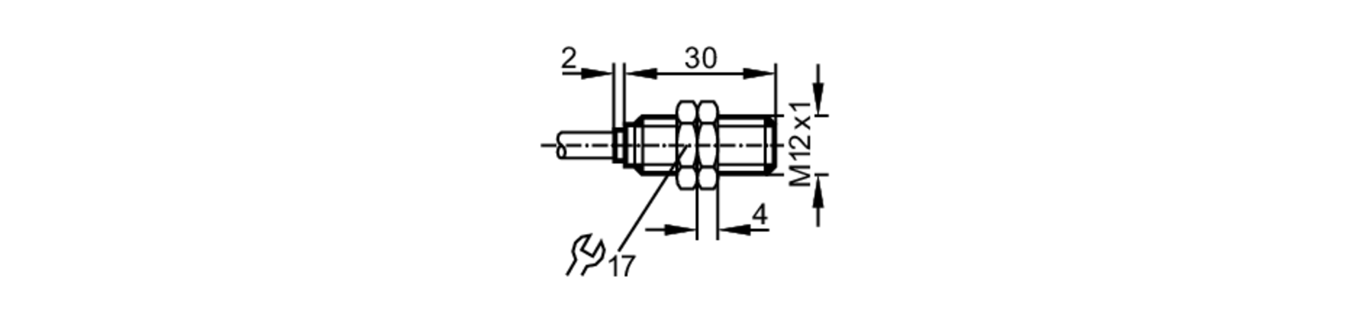 易福门电感式接近开关 NF5003 订货号：IF-2004-N/1D/1G-尺寸图