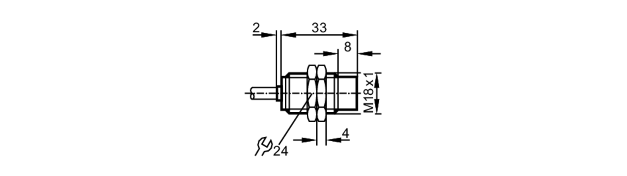 易福门电感式接近开关 NG5010 订货号：IGA2008-N/10M/1D/1G/2G-尺寸图