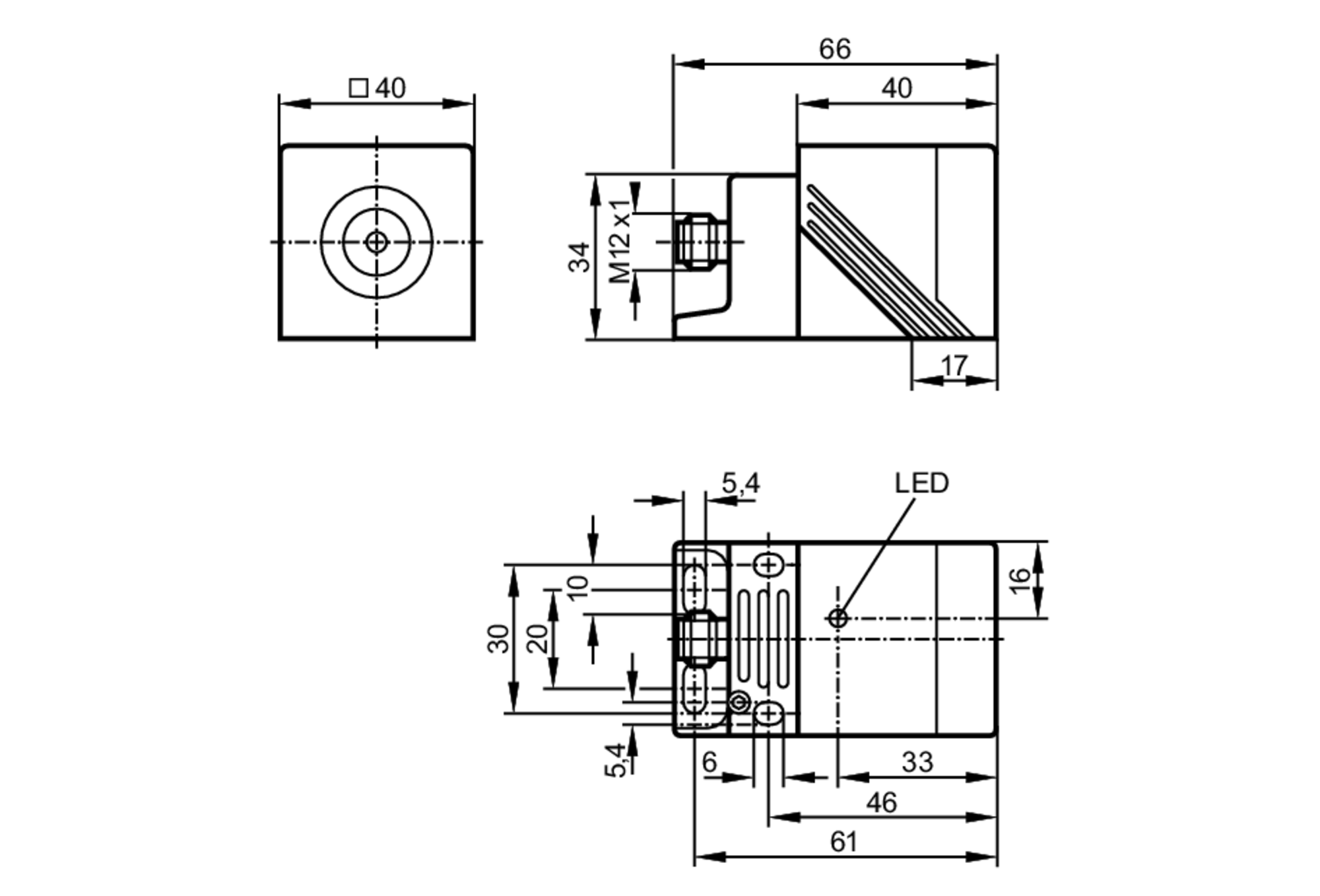 易福门电感式接近开关 NM501A 订货号：IMC2035-N/US/2G/1D-尺寸图