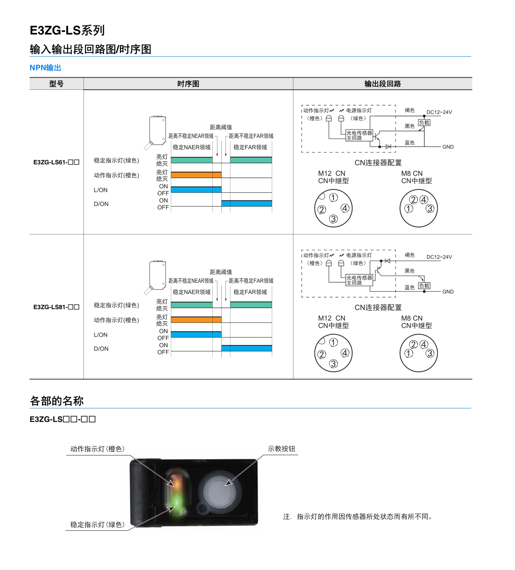 E3ZG-LS 距离设定型光电传感器 TOF激光传感器-接线图