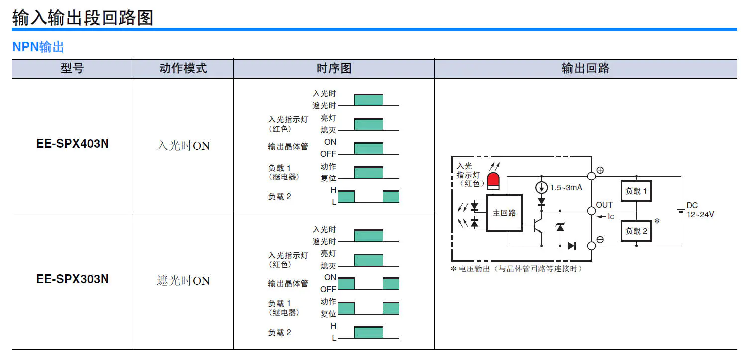 EE-SPX303N / EE-SPX403N 宽幅凹槽型-接线图
